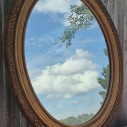 29x25 Oval Gold Ornate Framed Mirror