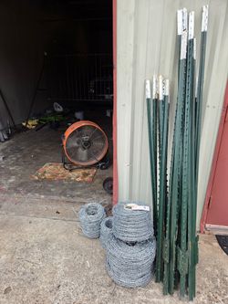 22 t posts and about 2500 ft barb wire 200$ obo