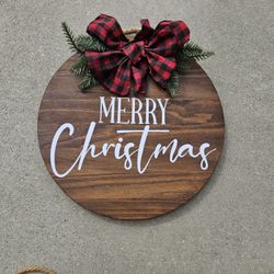 16 Inch Wood Door Hanger (Christmas)