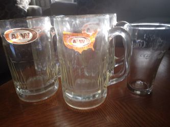 A & W Heavy Weight Glass Mugs & Coke glass