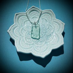 Seafoam colored sea glass on 925 Sterling silver necklace $5 FLAT FEE US SHIPPING ✈️