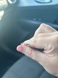 Rose gold and silver ring with diamonds