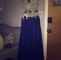 Dark Blue and Gold Dress