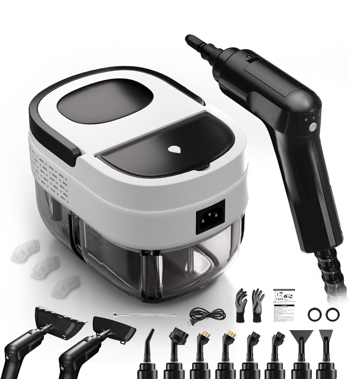 Steam Cleaner for Home, High Pressure Steamer for Cleaning, 1.6L Water Tank, 3 Level Steam Control, High Heat Handheld Steamer