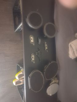 Genuine Ford mustang GT emblems withe Ford stock speakers that went to the same mustang.