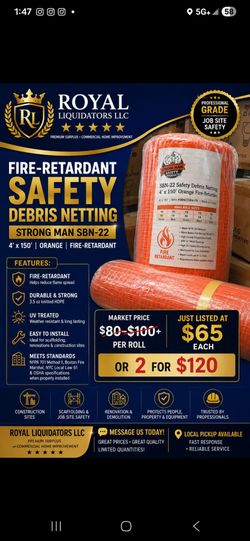 Strong Man SBN-22 Fire-Retardant Safety Debris Netting