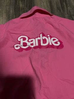 Women Pink Barbie jumpsuit with m logo