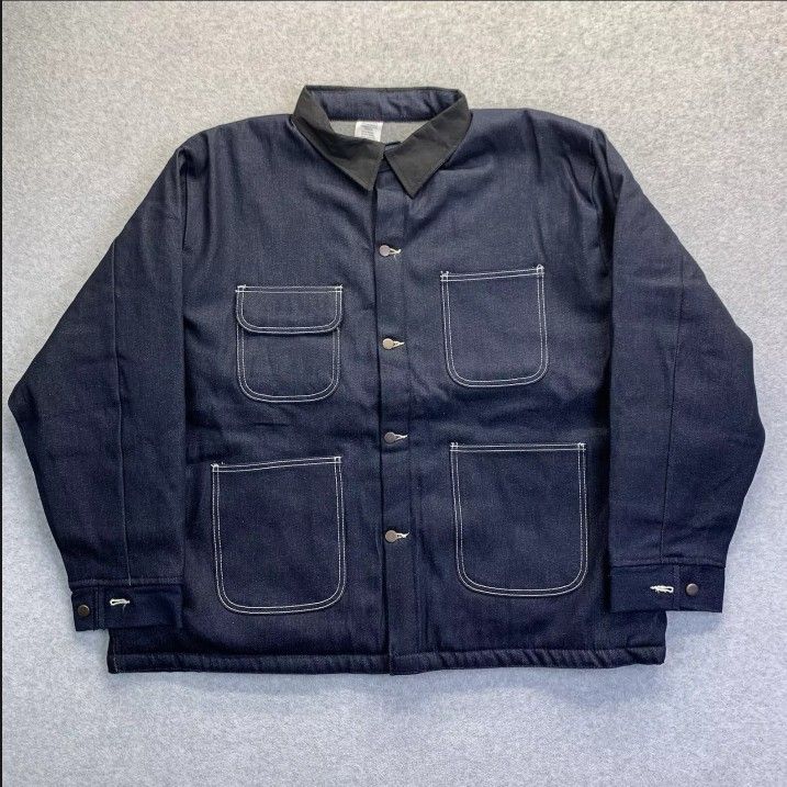 Bob Barker 3XL Dark Denim Chore Barn Jean Jacket Prison Barn Blanket Lined Coat
