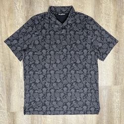 TRAVIS MATHEW Hawaiian Pineapples Men’s 2XL Polo Shirt Short Sleeve Golf AOP
