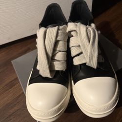 RICK OWENS Black Temple Jumbolace Low Sneaks