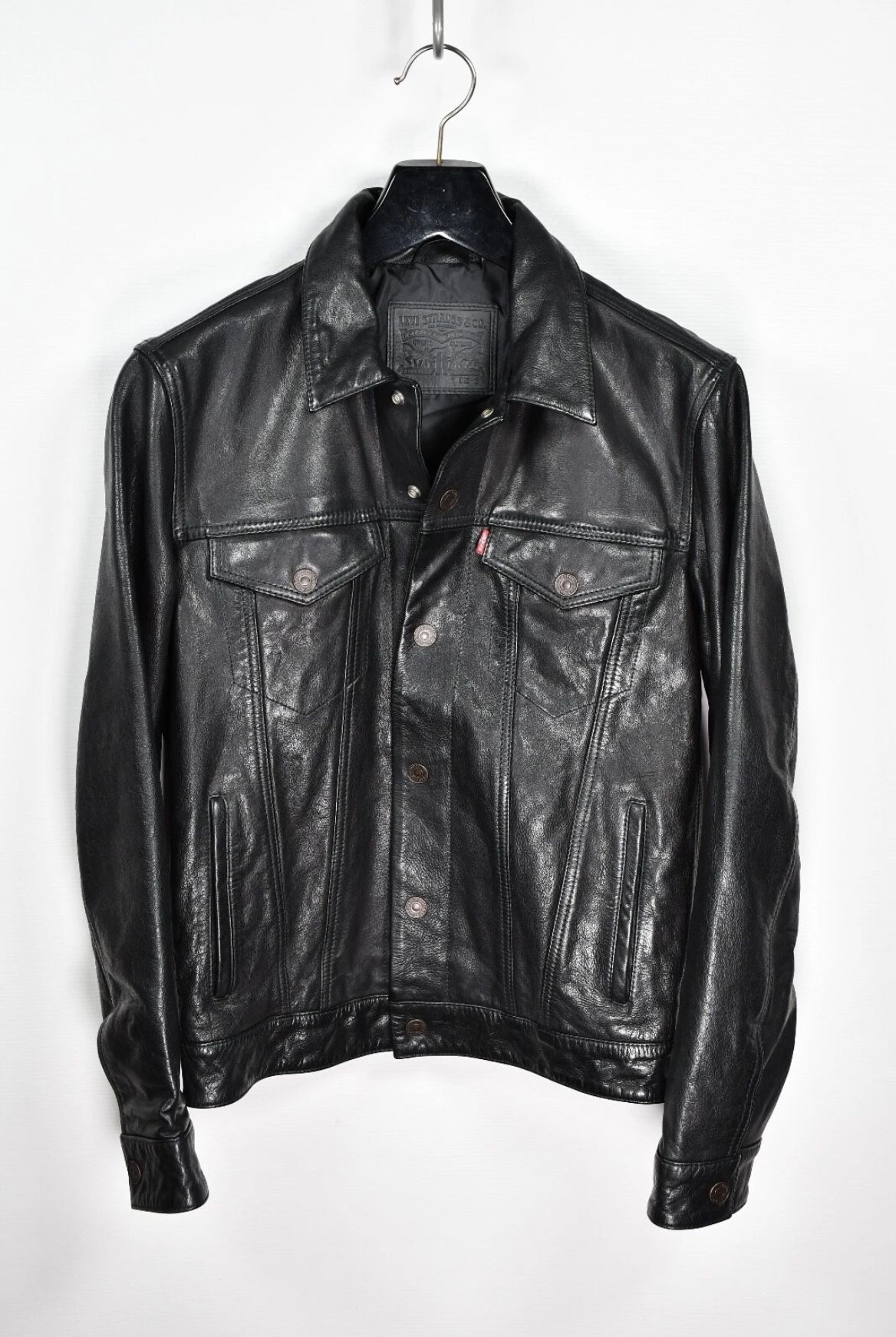 Levi's Real Buffalo Leather Black Trucker Men's Jacket