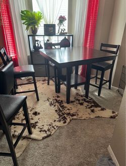 Dark Brown Counter Height Dining Table with Chairs