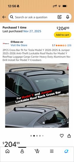 Tesla Model Y - Roof Rack - Unopened