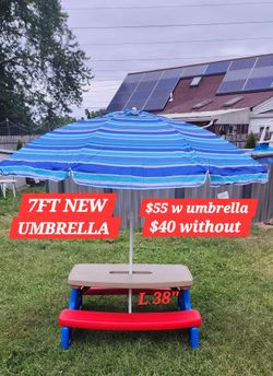 Kids Picnic Table with 7ft Umbrella