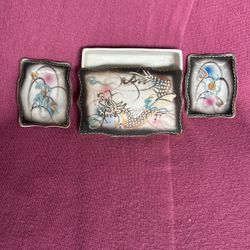 Vintage Hand painted gold trimmed Dragonware Lidded Ceramic set.