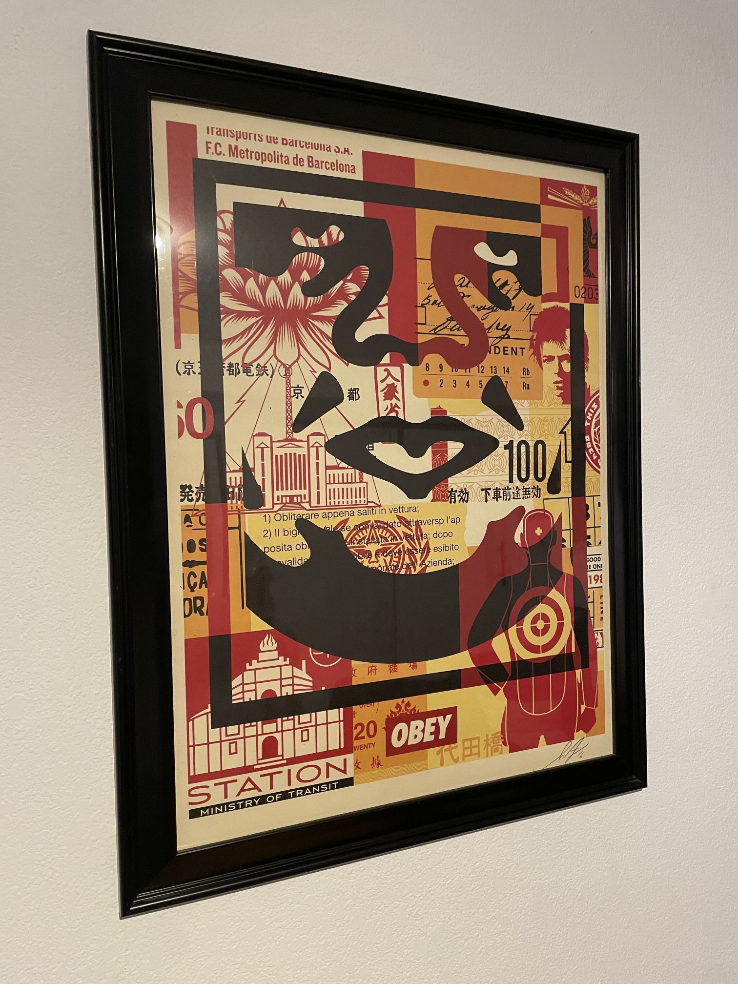 Obey Giant Shepard Fairey Screen print - Framed And Signed 