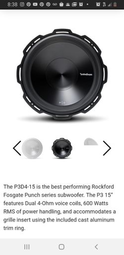 Barley used 2 Rockford Fosgate Punch P/3 15s with 1000 watt Memphis amp