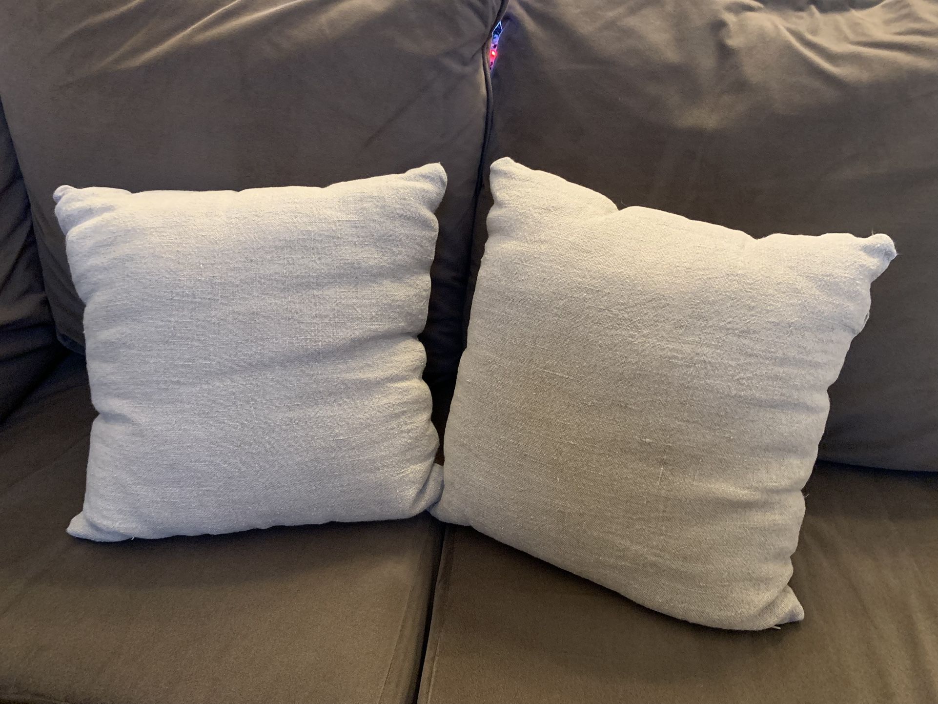 Two Beige Couch Pillows