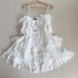 Zara embroidered mini dress