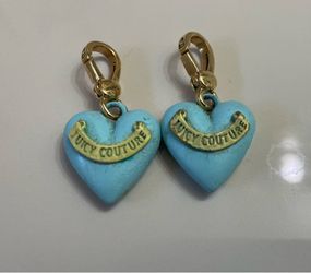 Set of 2 Juicy Couture Gold & Sky Blue Heart Charms