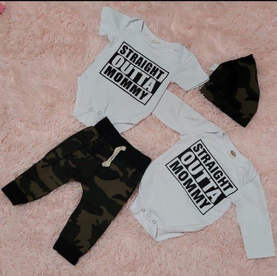 Baby 3-6M Straight Outta Mommy Set