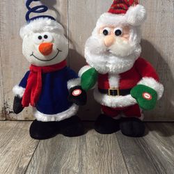 Christmas Plush Animation Snowman And Santa