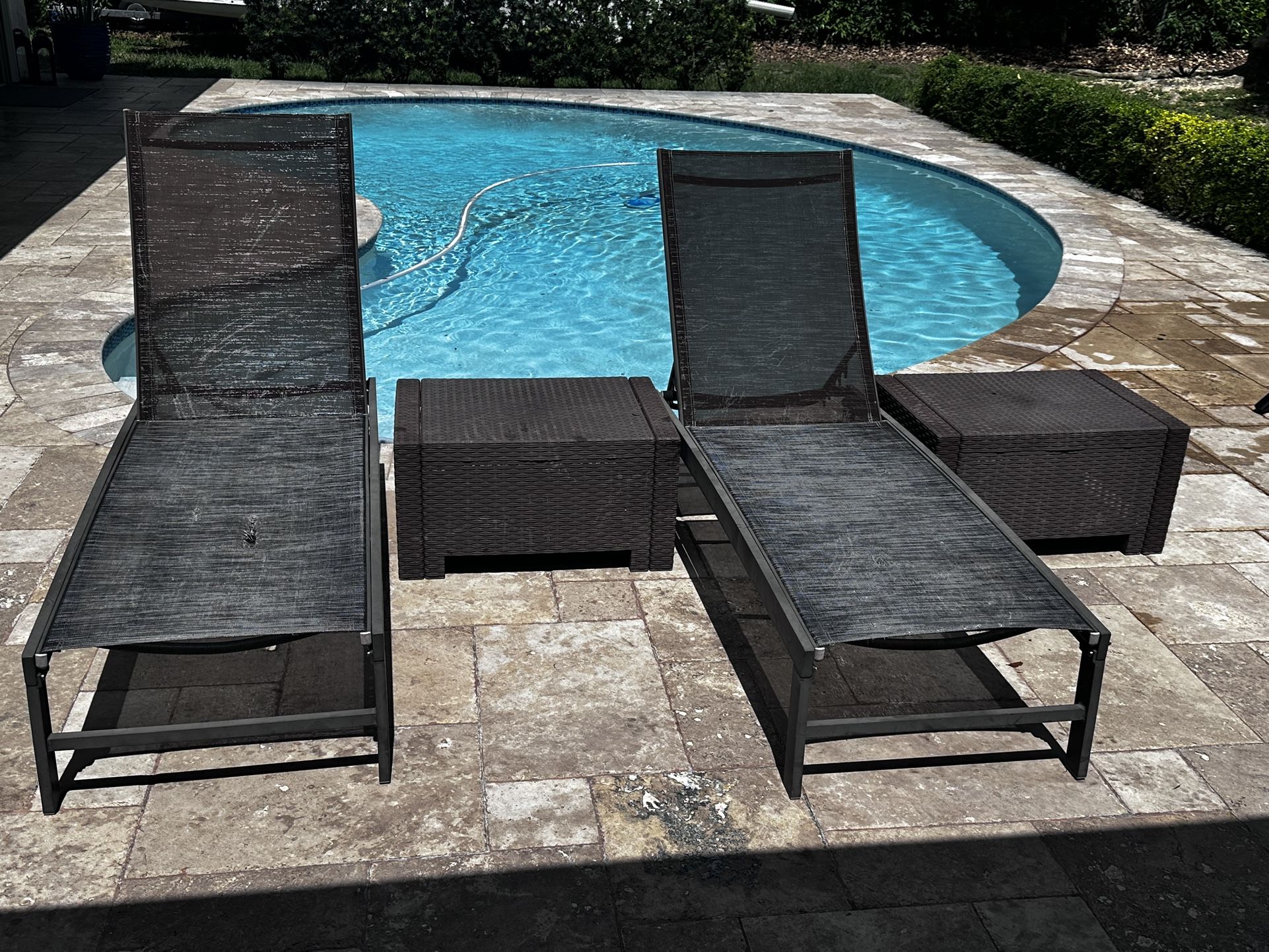 Aluminum Pool Chairs and Resin Tables