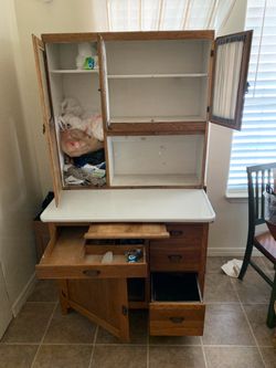 Hoosier cabinet. Kitchen cabinet