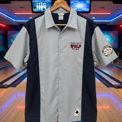 Vintage Disney Big Bad Wold Hold ‘Em Poker Club Bowling Shirt 