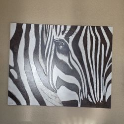Large Canvas Zebra. ( 4' x 5' ).
