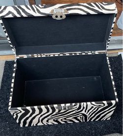 Zebra Print Storage Box with Latch