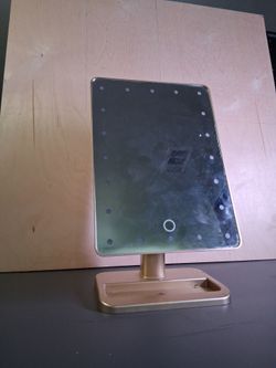 Small LED Lighted Vanity Makeup Mirror Gold
