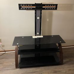 Glass/Wood Entertainment TV Stand With Mount 