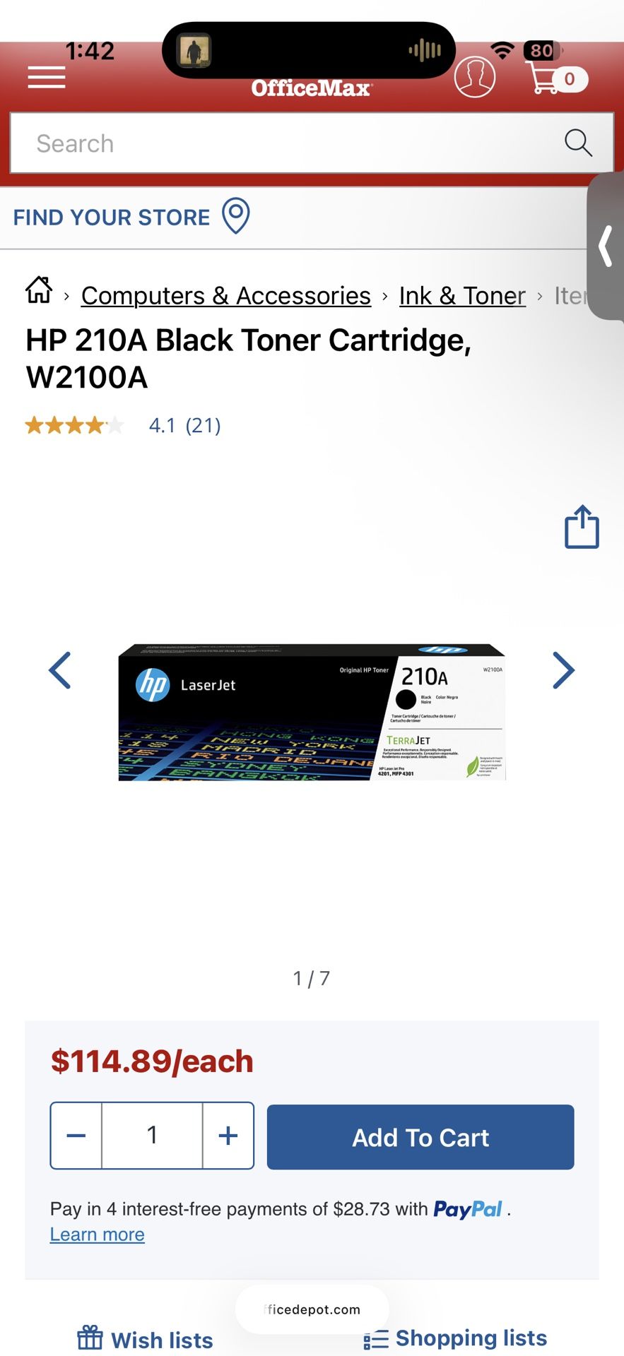 HP 210A Black Toner Cartridge