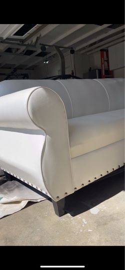 White leather coach
