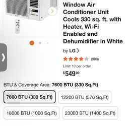 7,600 BTU 115-Volt Window Air Conditioner Unit Cool