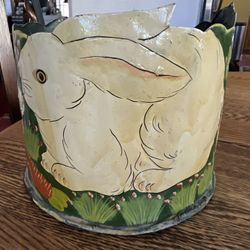 METAL RABBIT  PLANT/CANDLE HOLDER