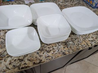 Corelle White Square Dish Set