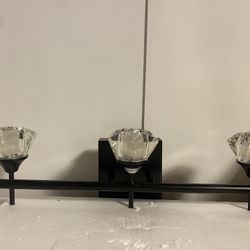 Seteline Crystal Bathroom Light Fixture Black 