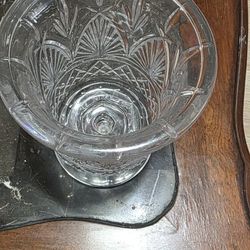 vintage cut glass vase
