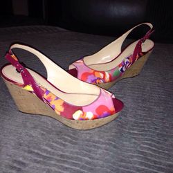 Beautiful Marc Fisher Wedges worn for about 30 mins (barely can tell from the bottom) size 10