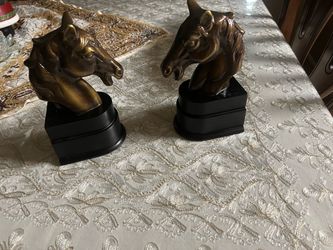 Pair of Bronze Horse Head Bookends