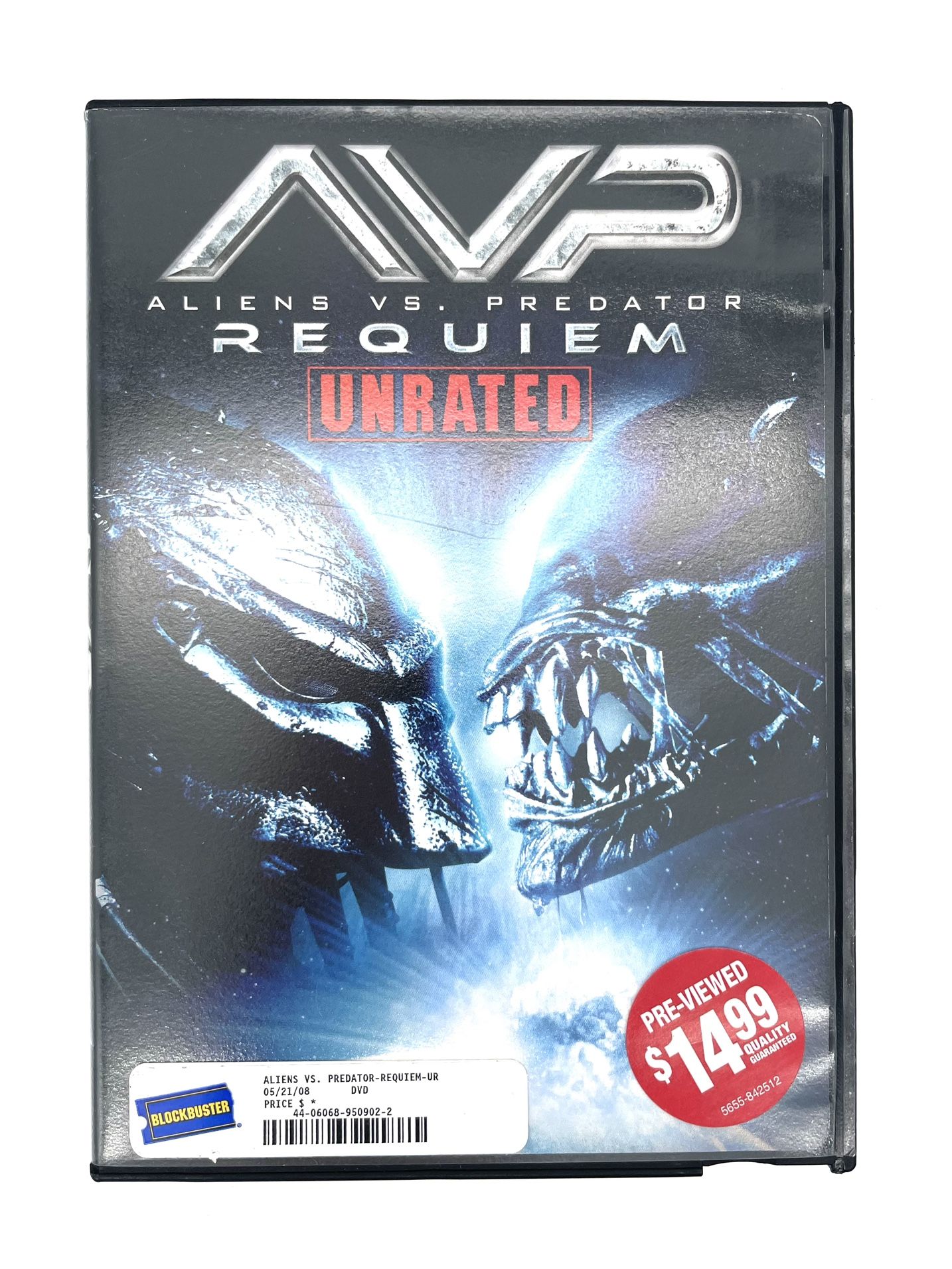 DVD Aliens vs. Predator: Requiem (Unrated Edition) ORIGINAL BLOCKBUSTER CASE