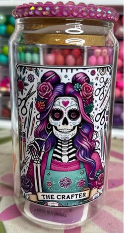 Glass cup “The Crafter” with bling top