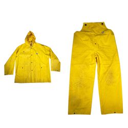 Trans World Airlines tuftex bata size L Rain Jacket Coat Suit Thrashed Grunge