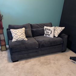 COMFORTABLE GREY SMALL COUCH 4 SALE