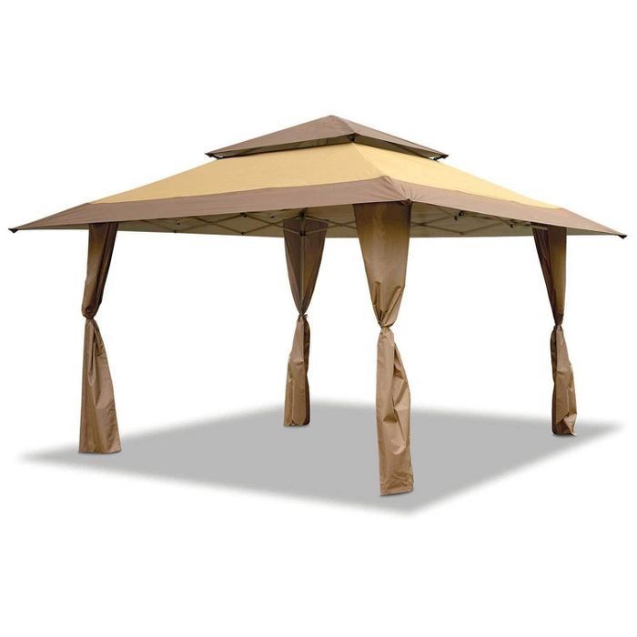 ☀️ BRAND NEW 13 x 13 GAZEBO CANOPY TENT OUTDOOR PATIO SHADE TAN BROWN ON HAND