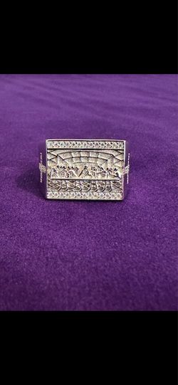 Solid 925 Silver Moissanite Last Supper Ring