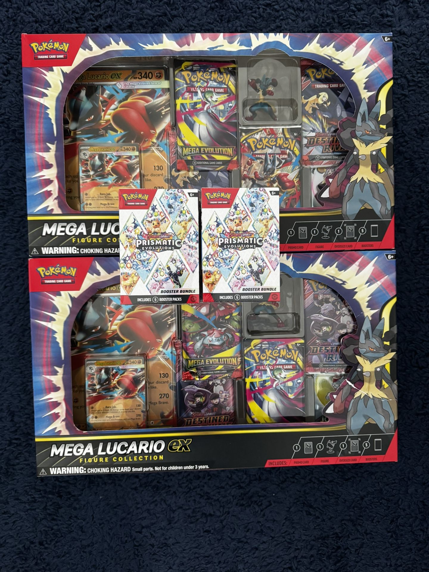 Mega Evolution Lucario Figure Collection / Prismatic Booster Bundle Pokemon 4 Pieces 260$
