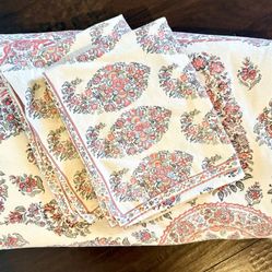 🔴 POTTERY BARN REMY FLORAL PAISLEY MEDALLION QUEEN SIZE DUVET WITH TWO SHAMS 🔴